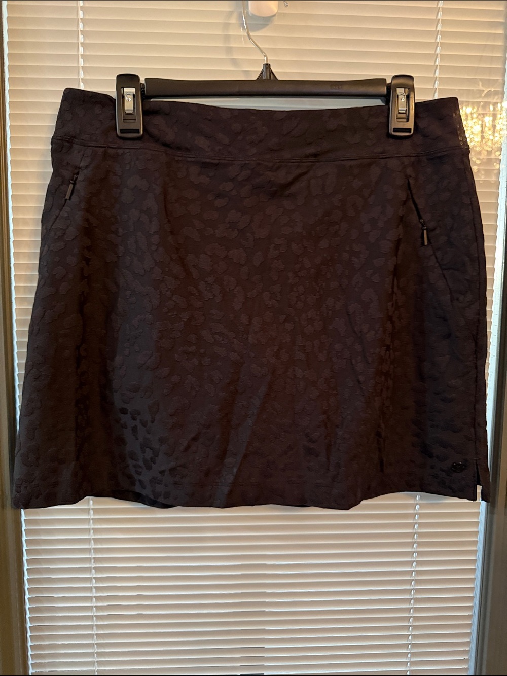 Women's Black Textured A-Line Skort